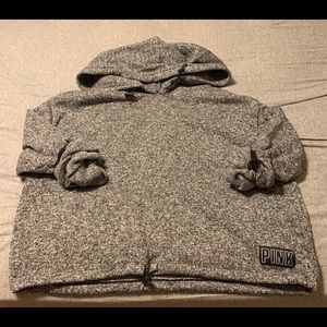 VS PINK heather gray cropped pullover
